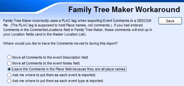 Family Tree Maker Workaround