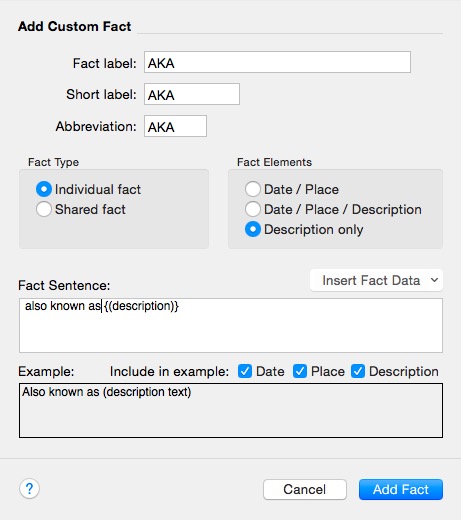 Fig 8 Manage Facts Details